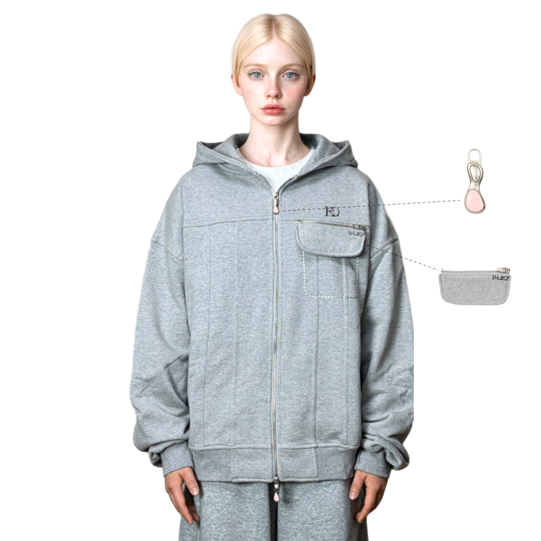 Modular Hoodie Zip-Up(Gray)