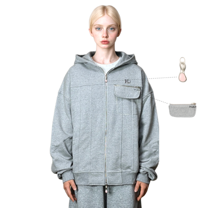 Modular Hoodie Zip-Up(Gray)