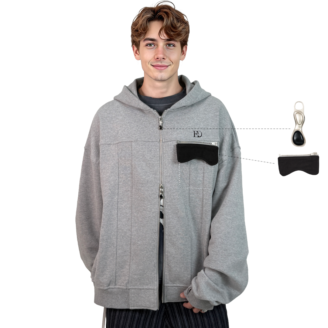 Modular Hoodie Zip-Up(Gray)