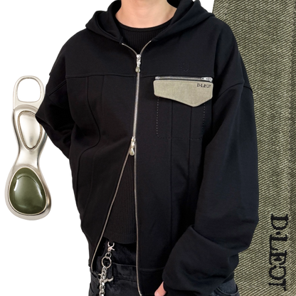 Modular Hoodie Zip-Up(Black)