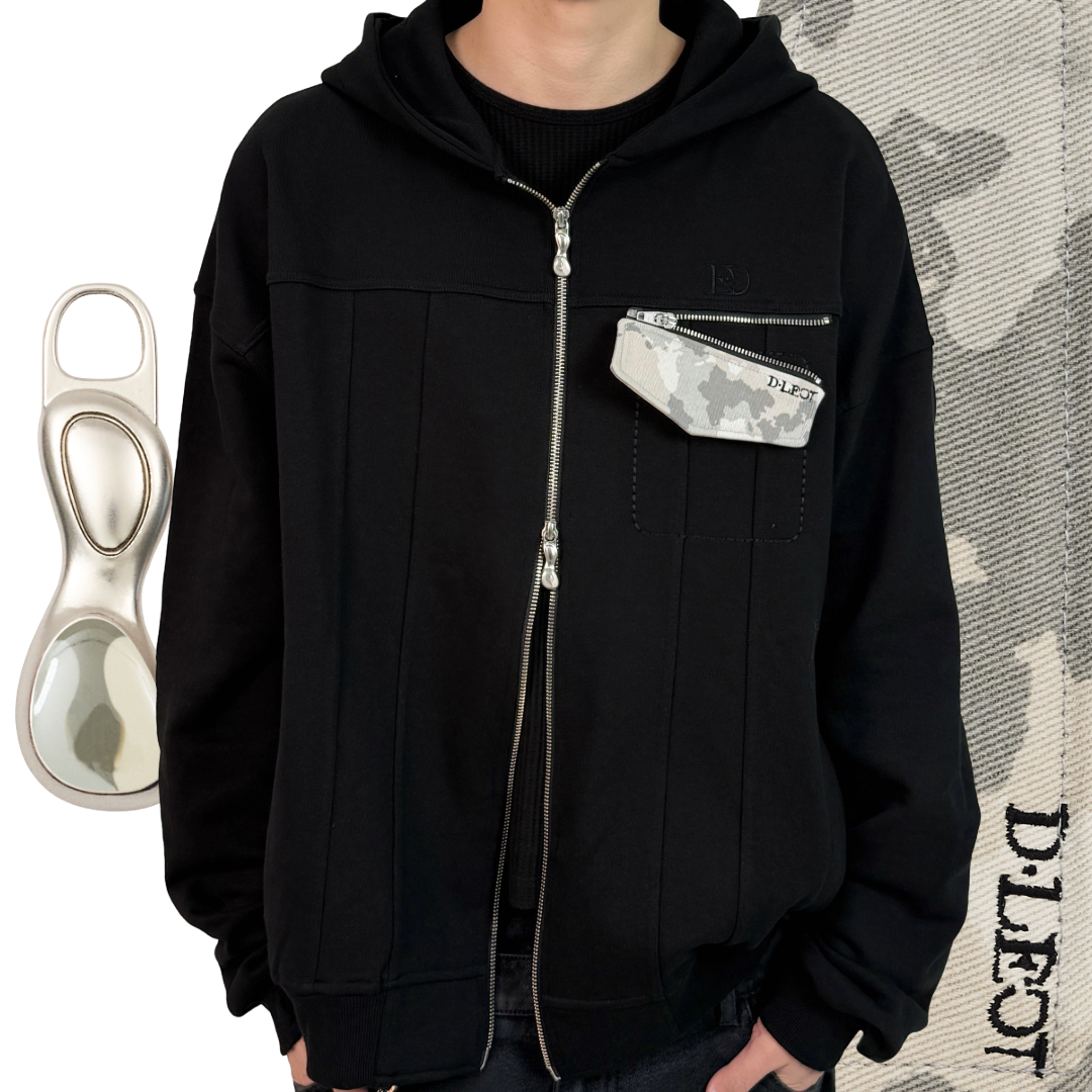 Modular Hoodie Zip-Up(Black)