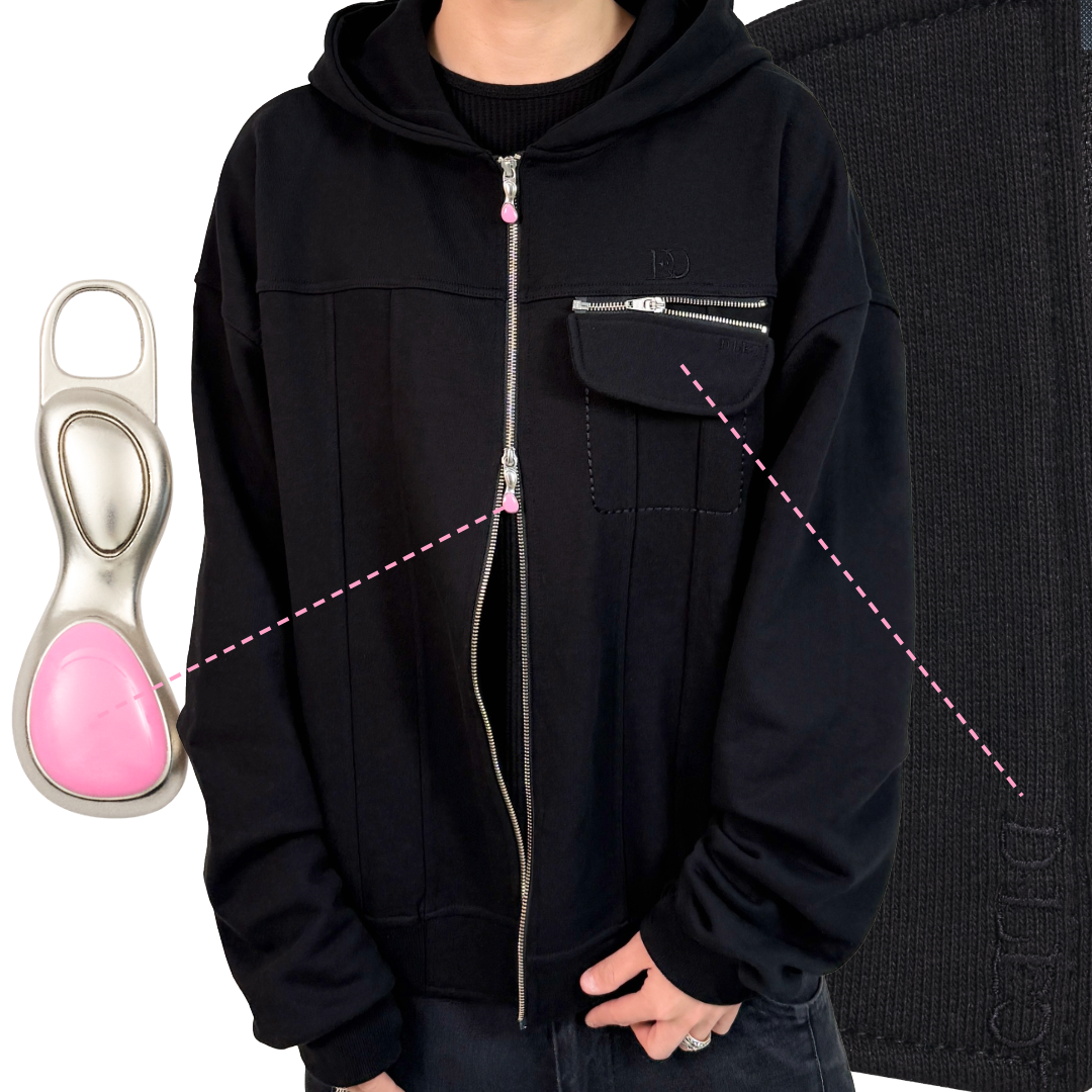Modular Hoodie Zip-Up(Black)